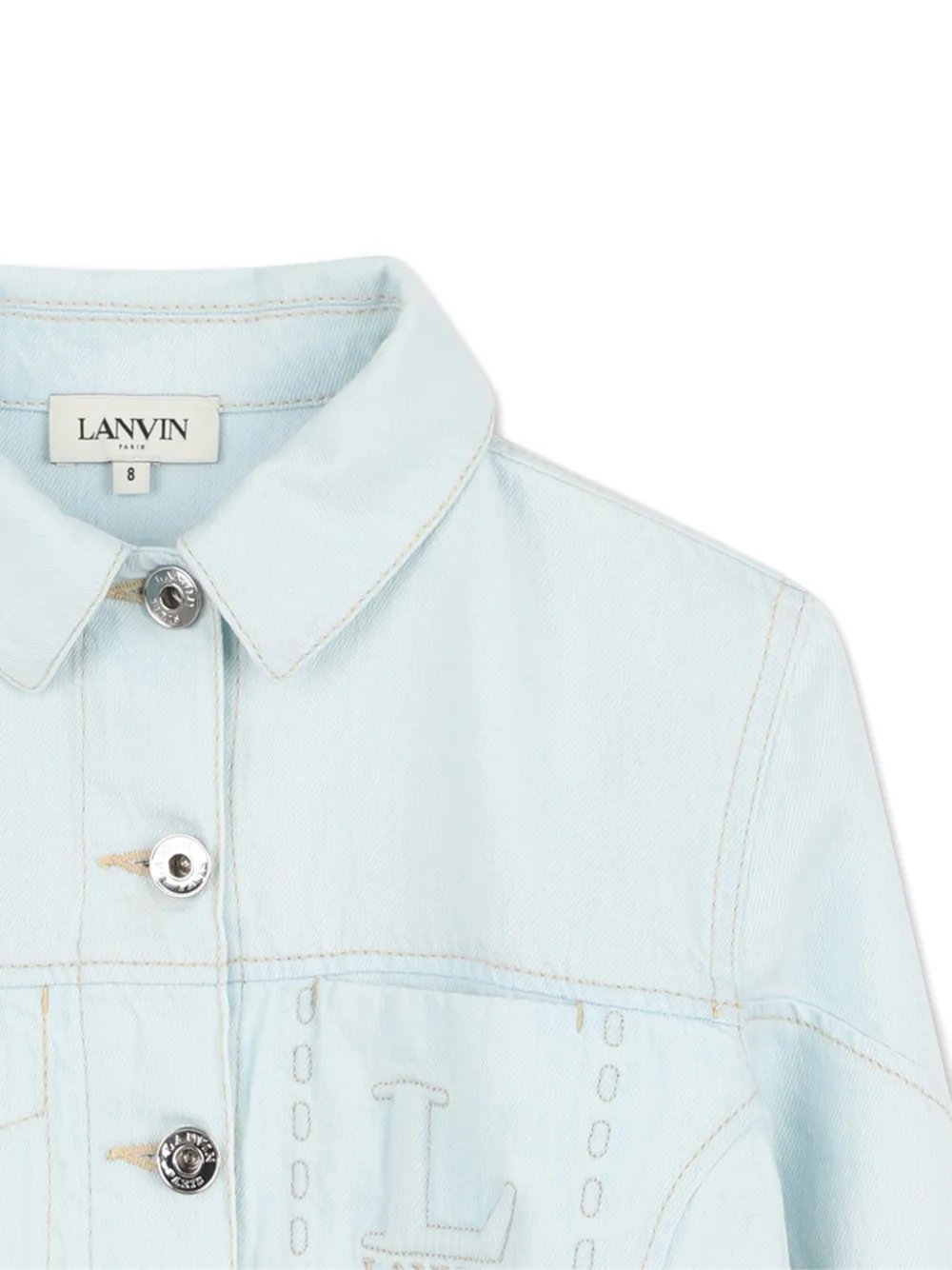  Lanvin Enfant Embroidered Denim Jacket - Blue 