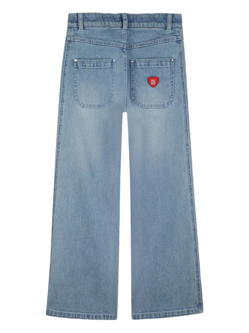  Hugo Kids Denim Heart-patch Jeans - Blue 