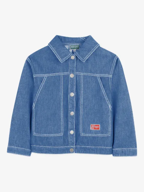 Kenzo Kids buttoned graphic denim jacket
