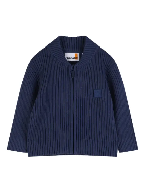 Timberland Kids ribbed zip-up cardigan