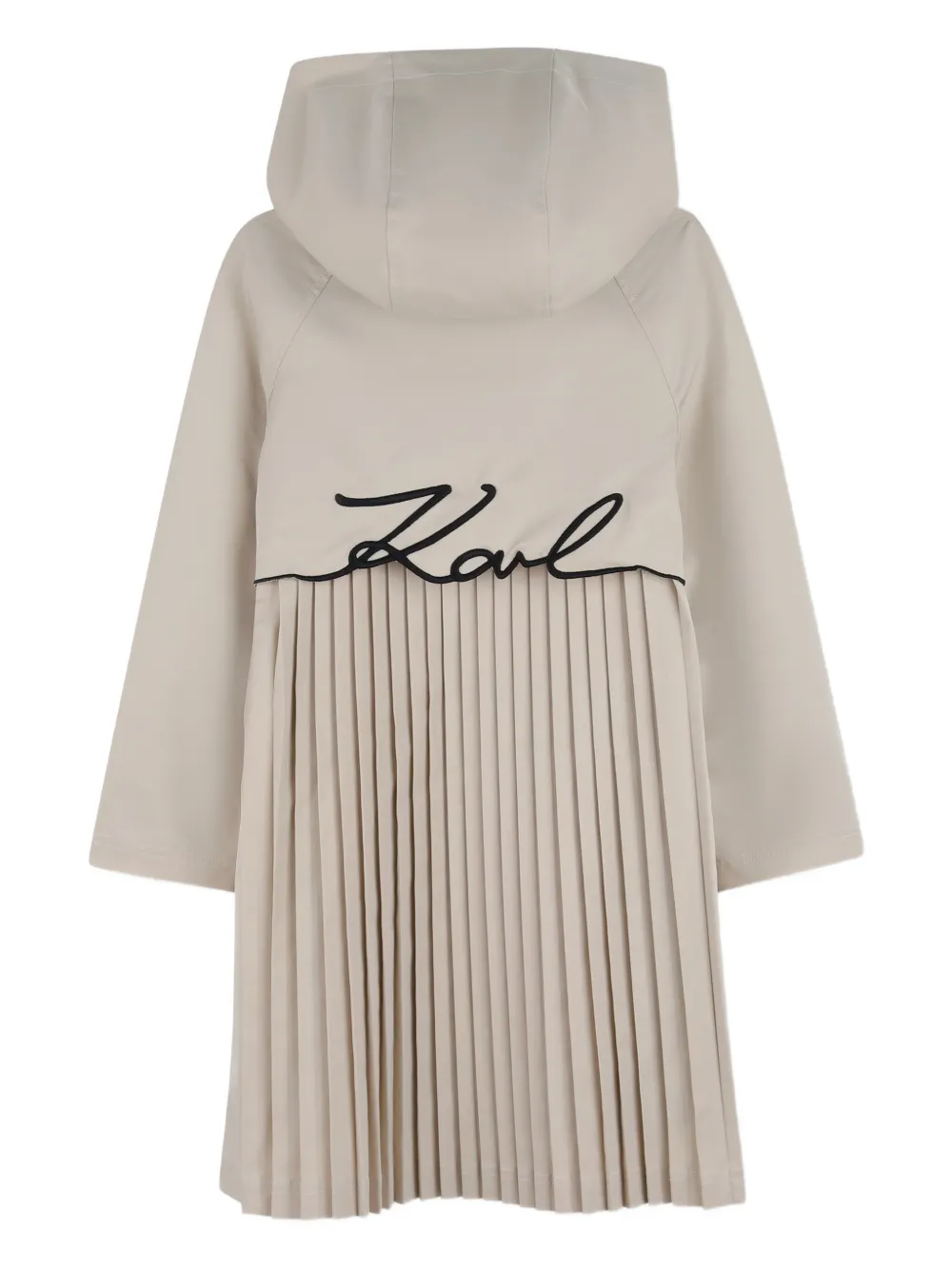 Karl Lagerfeld Kids Geplooide trenchcoat met capuchon Beige