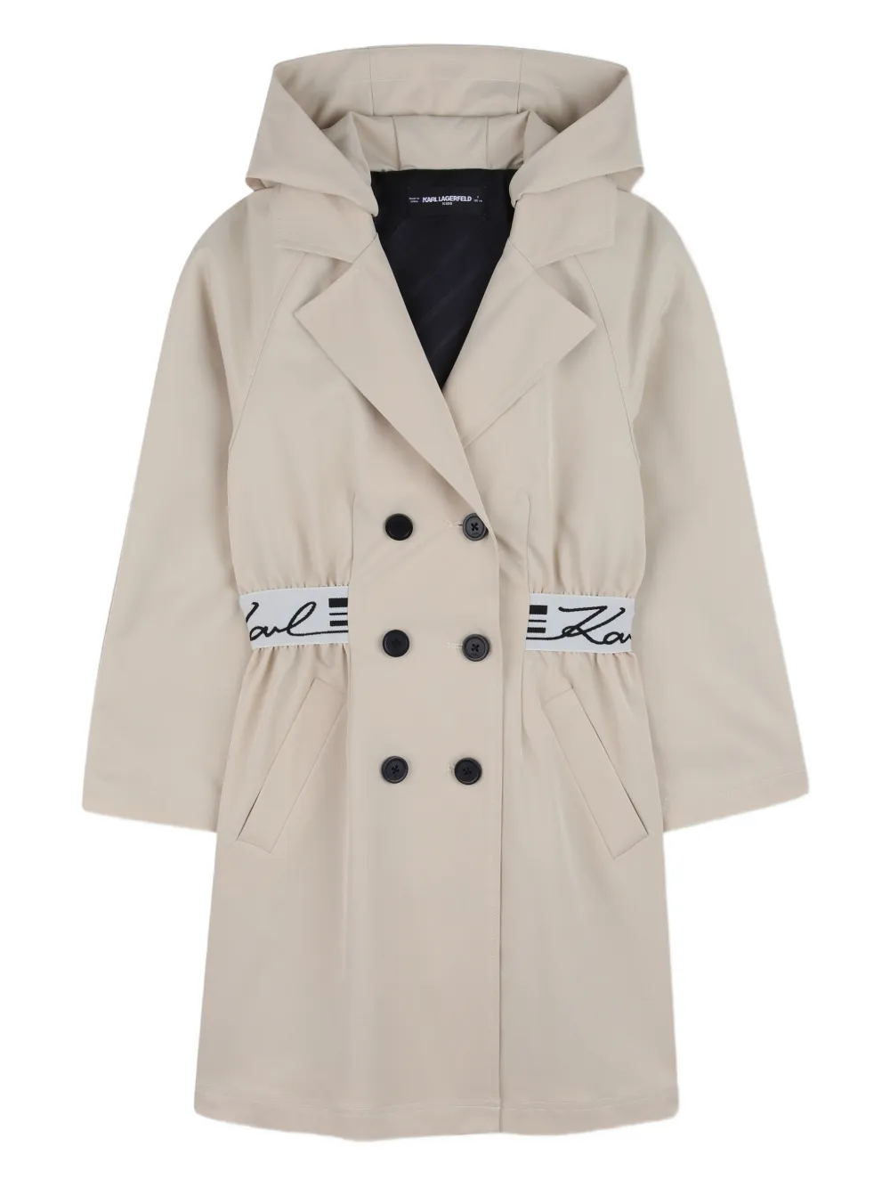 Karl Lagerfeld Kids Trenchcoat mit Kapuze - Nude
