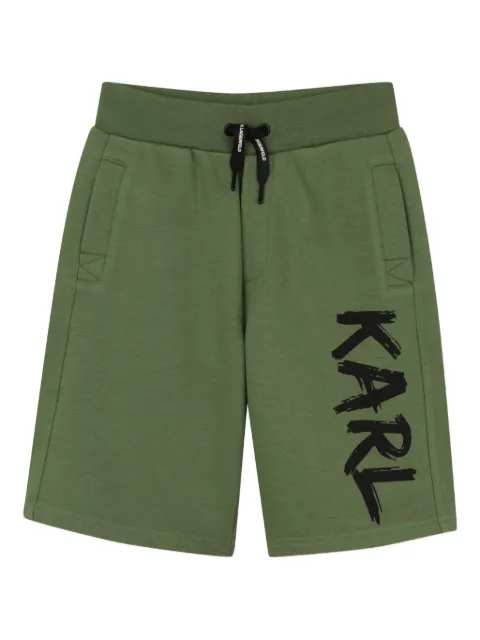 Karl Lagerfeld Kids 로고 프린트 버뮤다 쇼츠