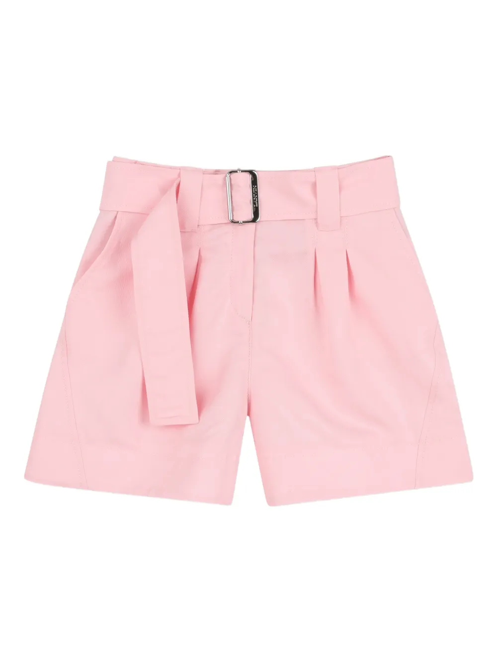 Lanvin Enfant Shorts con cintura e logo - Rosa