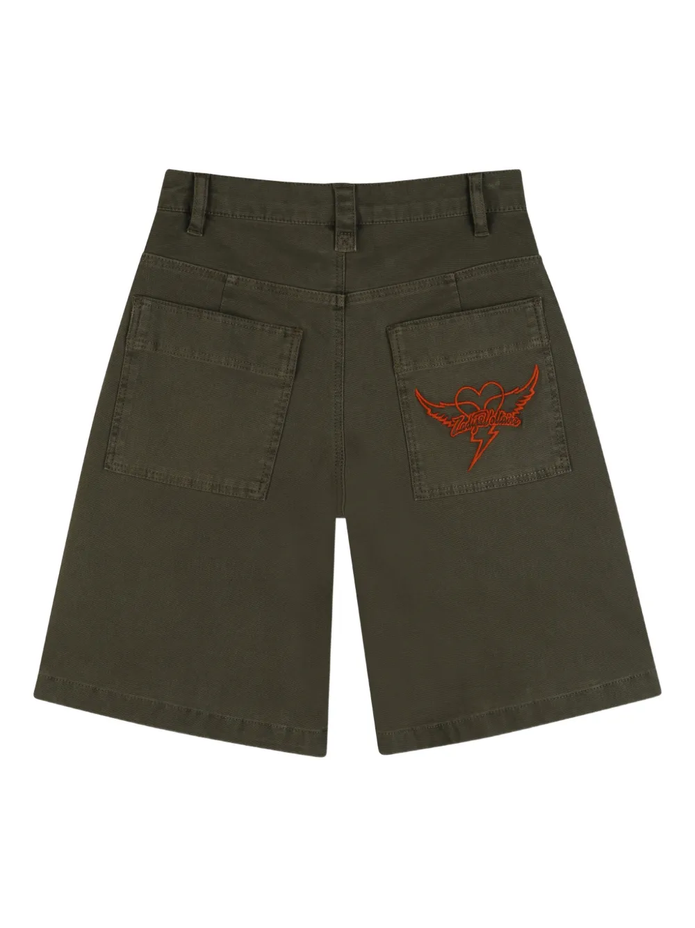 Embroidered-Detail Pleated Shorts
