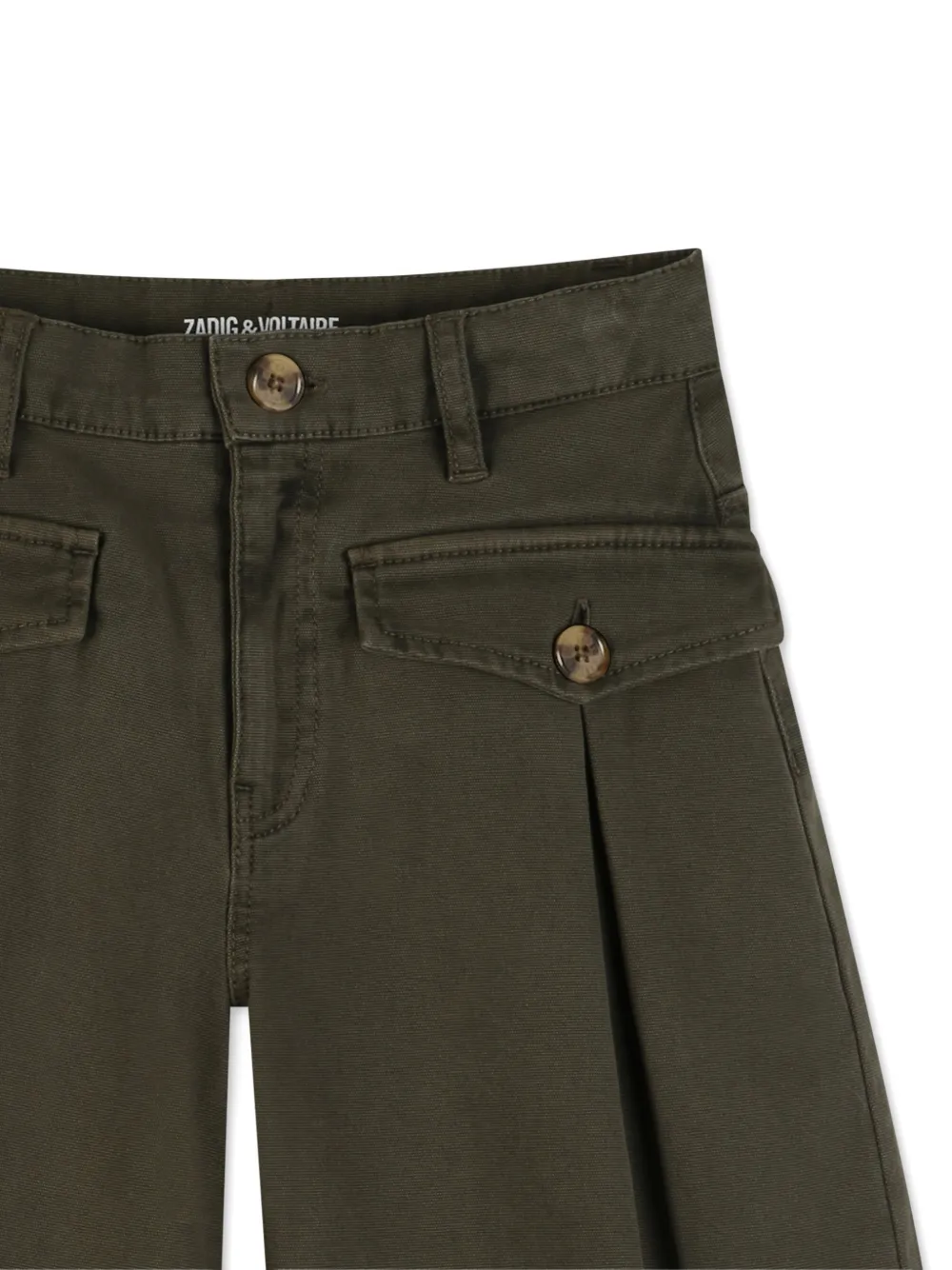 Embroidered-Detail Pleated Shorts