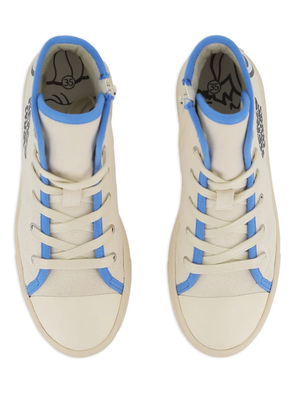 Kenzo Kids High-top sneakers met Pandaprint Beige