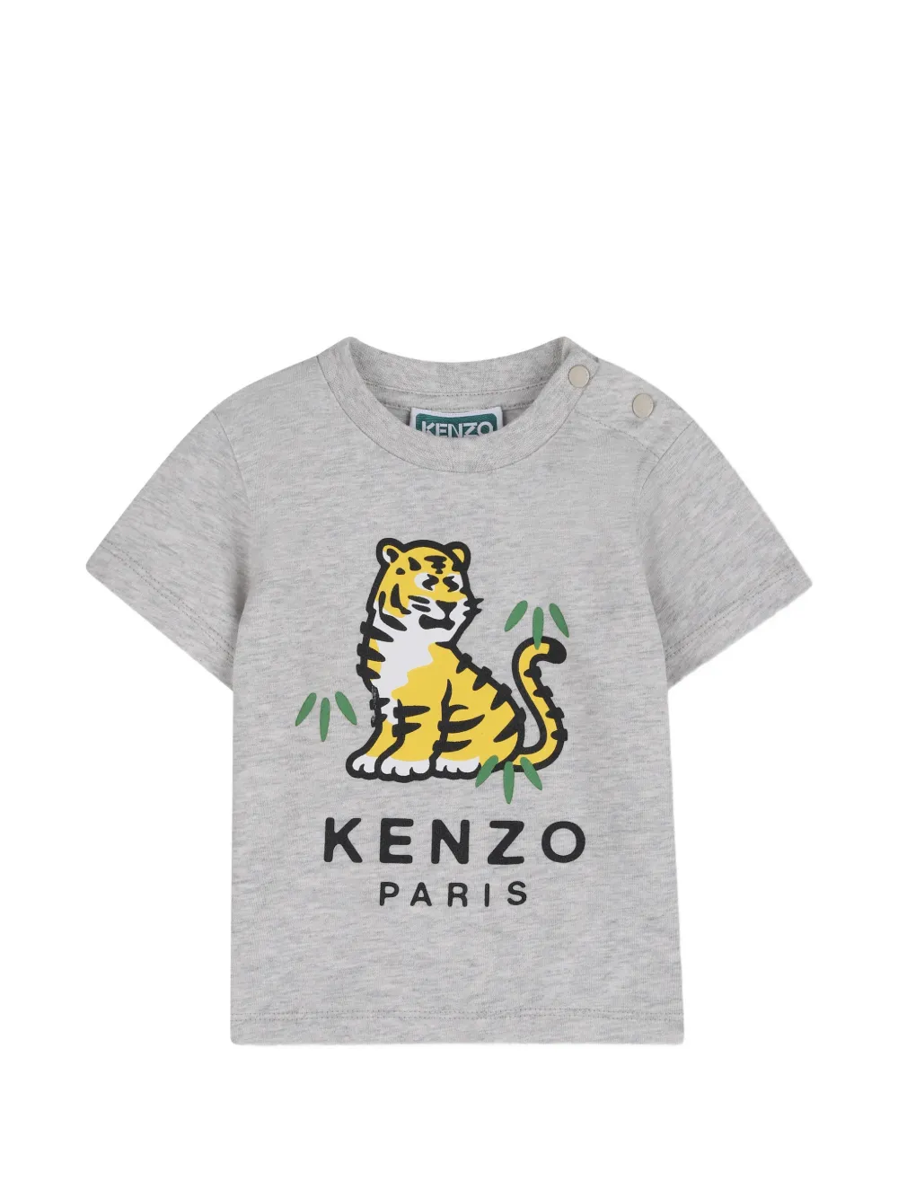 Kenzo Kids T-shirt con grafica Tiger - Grigio