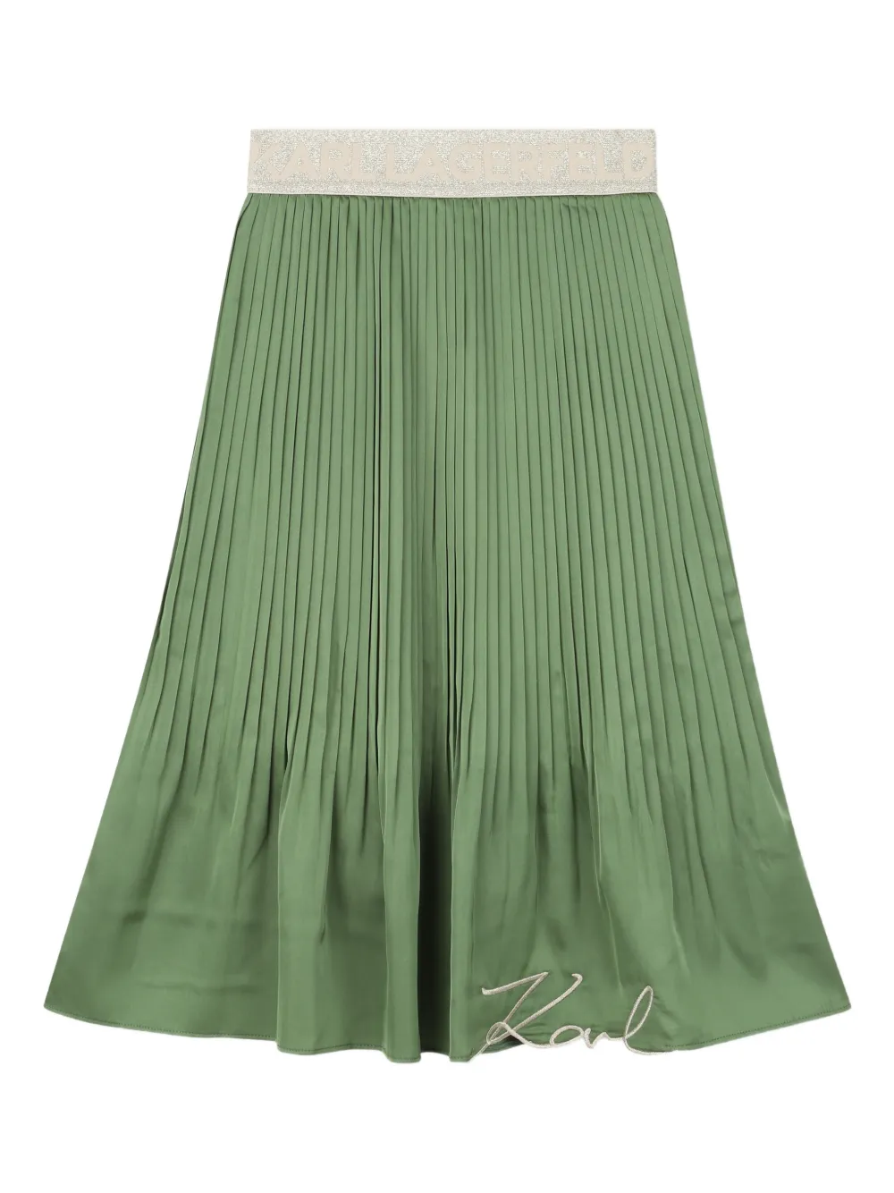Karl Lagerfeld Kids Gonna plissettata con fascia in vita - Verde