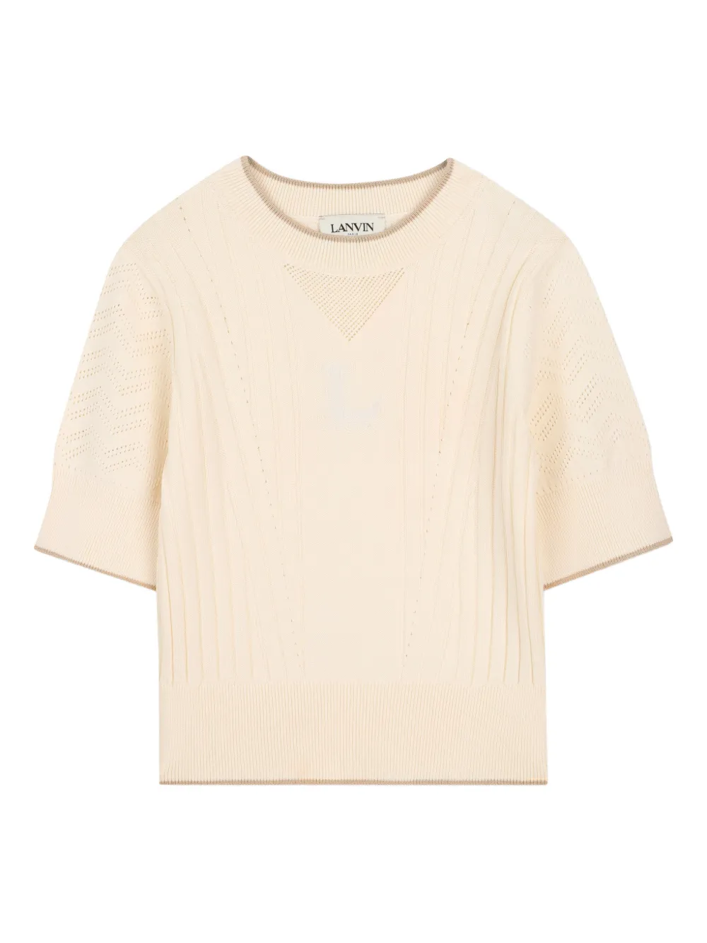 Lanvin Enfant T-shirt con orlo a coste - Toni neutri