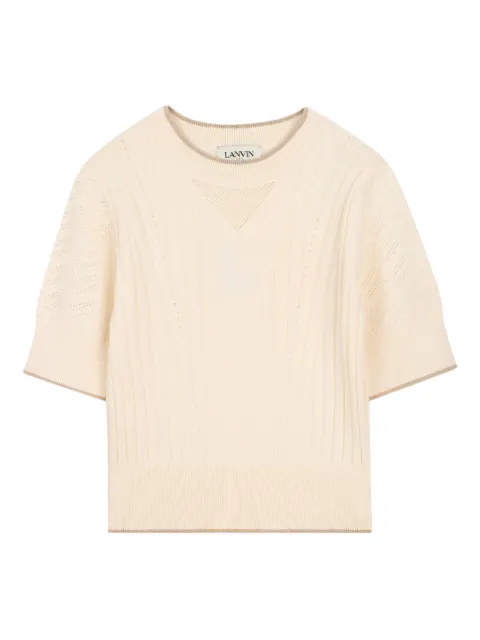 Lanvin Enfant playera manga corta con ribete de canalé