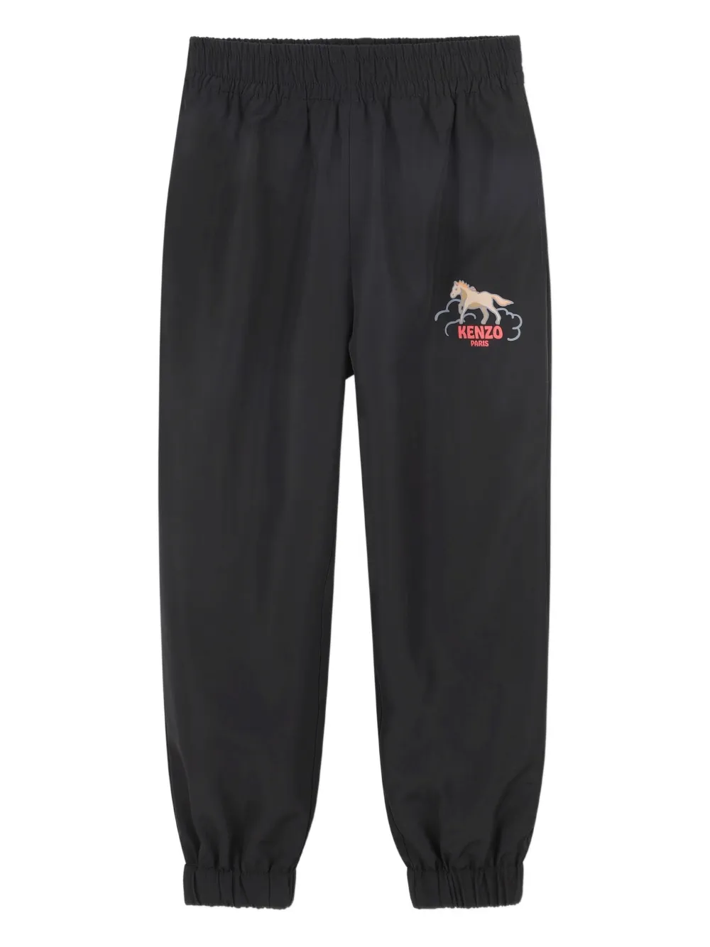 Kenzo Kids Pantaloni Lunar New Year con ricamo - Nero