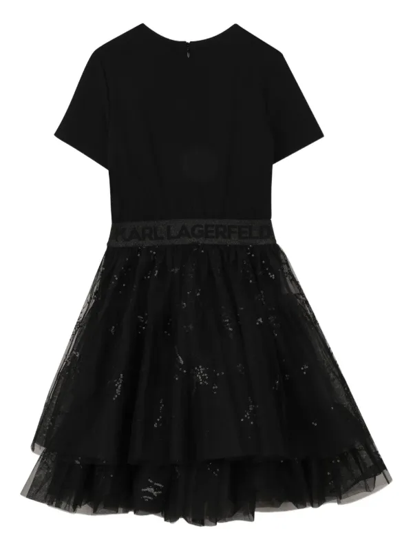 karl lagerfeld dresses black Long Sleeve Mini T-Shirt Dress main image 0