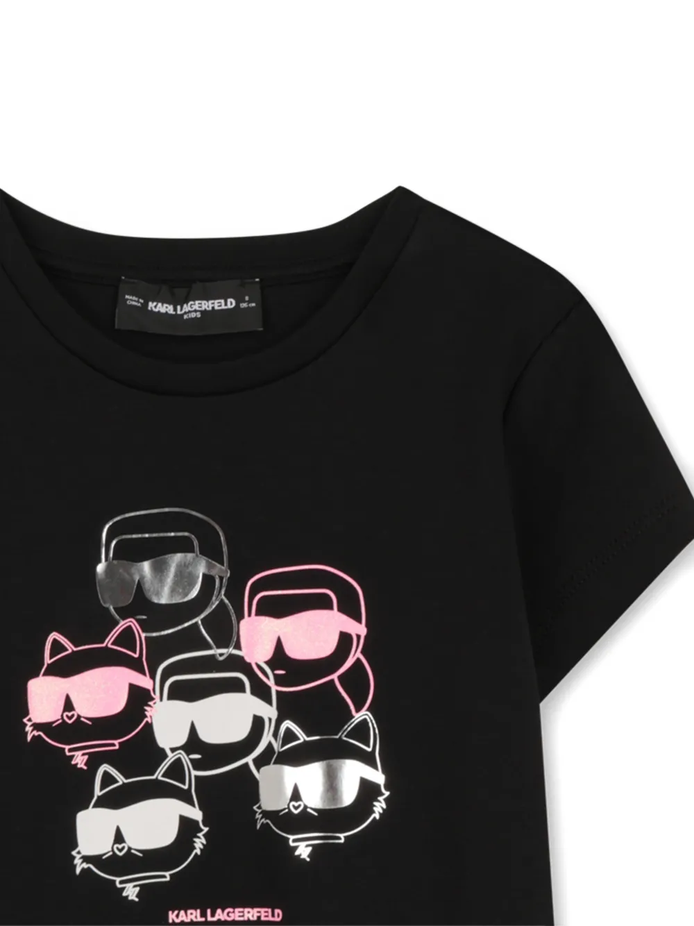 Karl Lagerfeld Kids T-shirt jurk met print Zwart