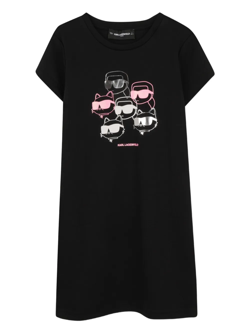 Karl Lagerfeld Kids Abito modello T-shirt con stampa - Nero