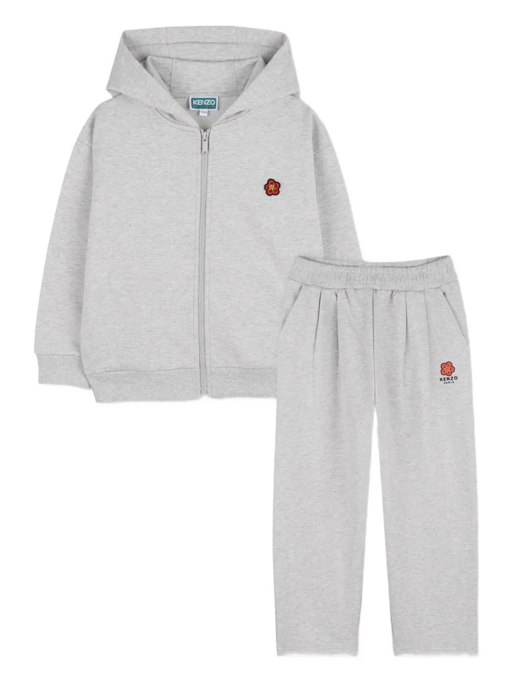 Kenzo Kids Tuta sportiva Boke Flower con cappuccio - Grigio