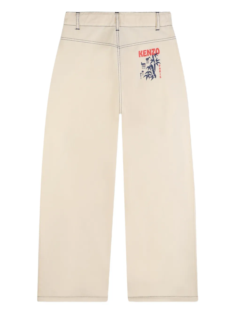  Kenzo Kids Topstitching Casual Trousers - Neutrals 