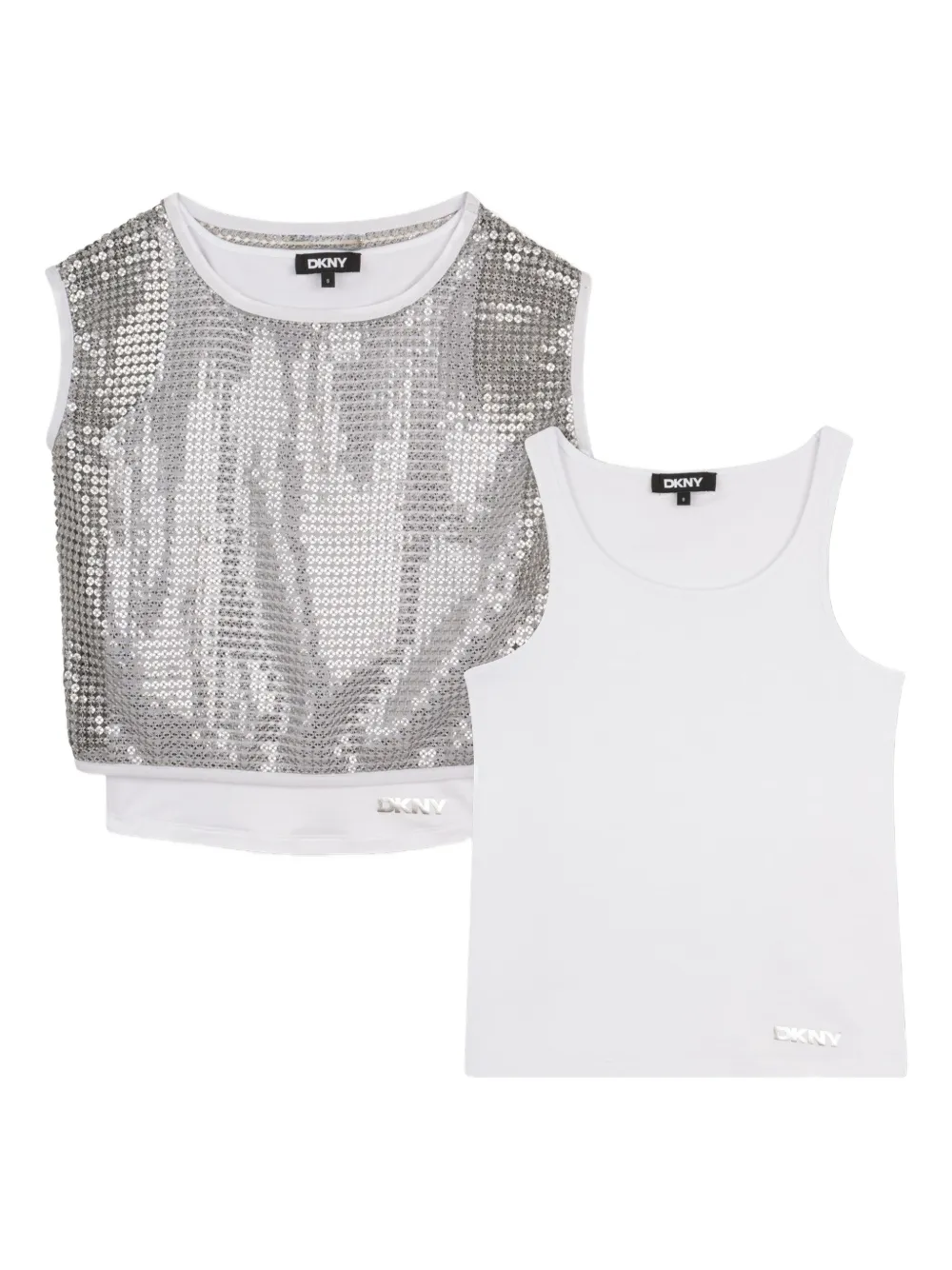 Dkny Kids Top con paillettes - Argento