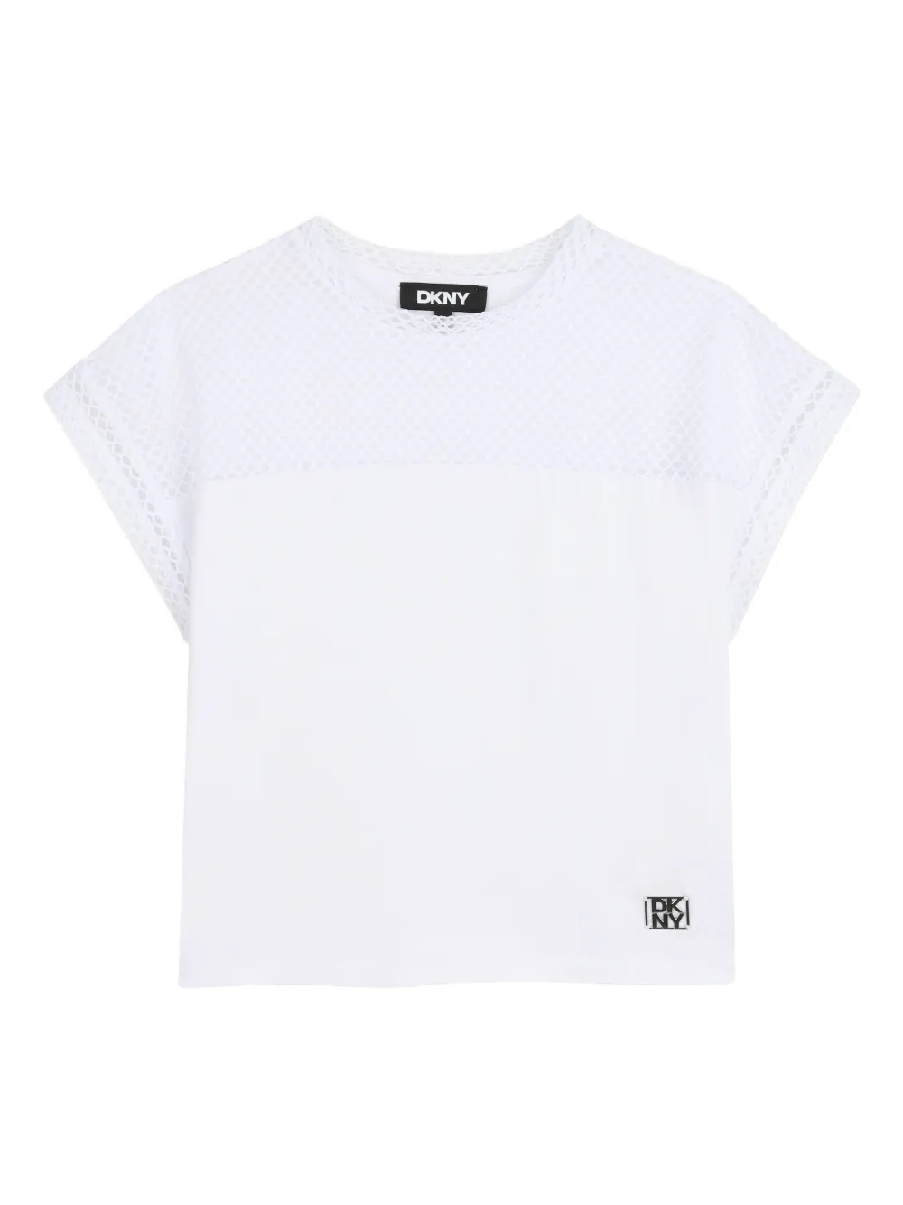 Dkny Kids T-shirt con inserti in rete - Bianco