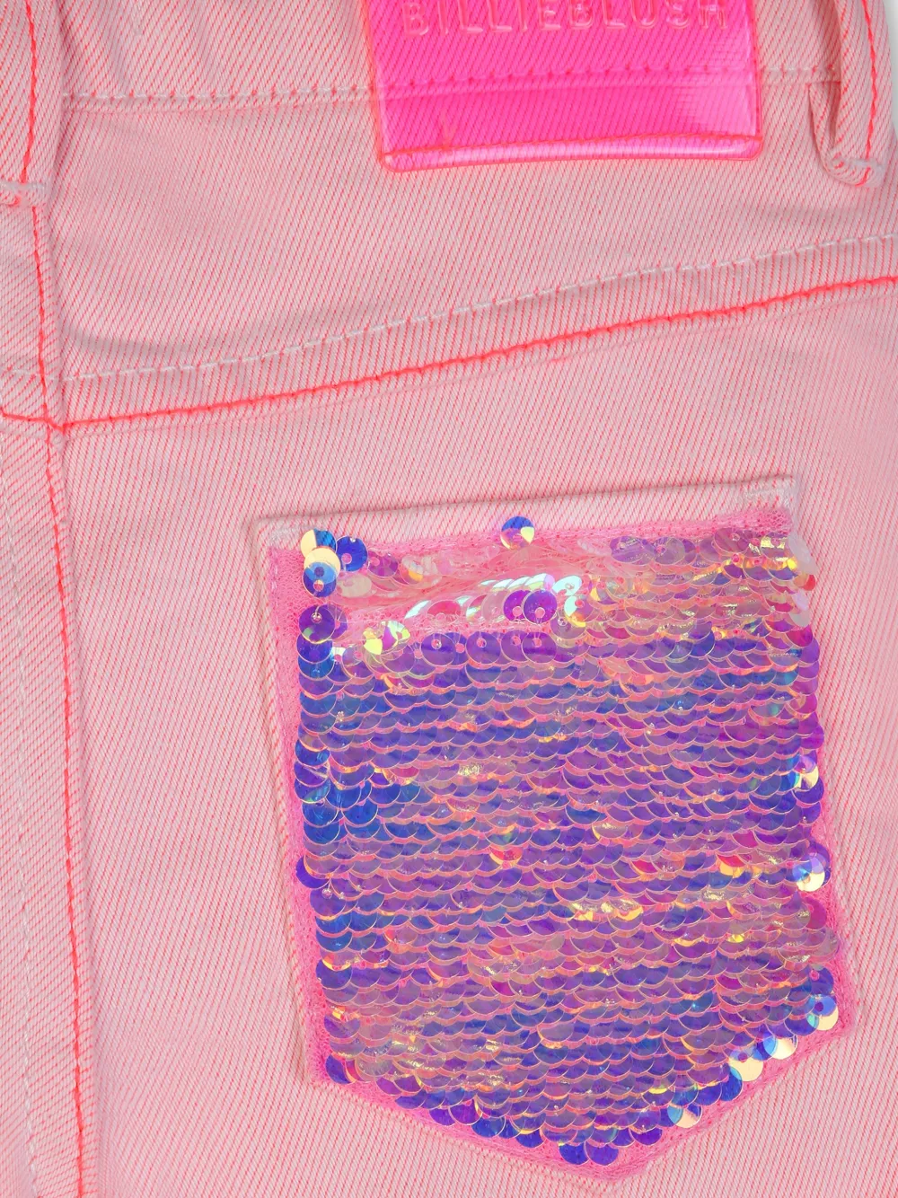 Billieblush Shorts met pailletten en omslag Roze
