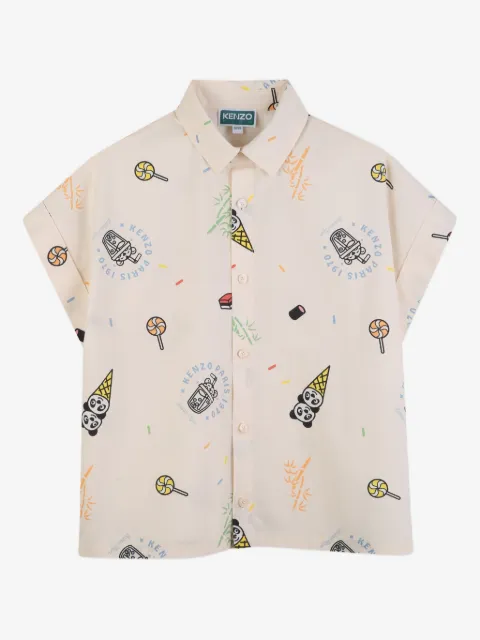 Kenzo Kids camisa estampada