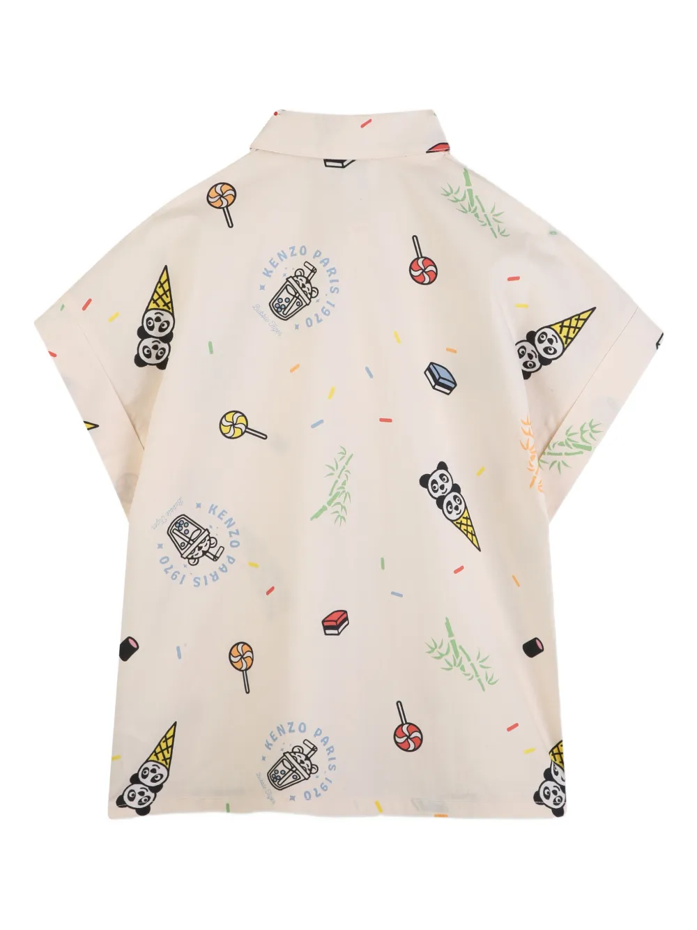 Kenzo Kids Shirt met print Beige