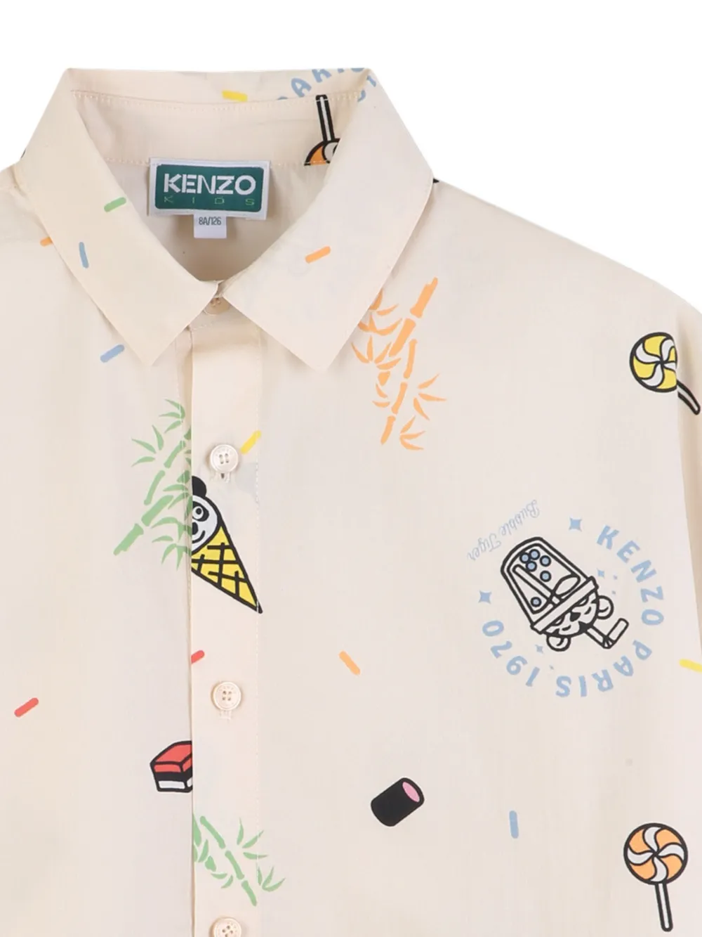 Kenzo Kids Shirt met print Beige