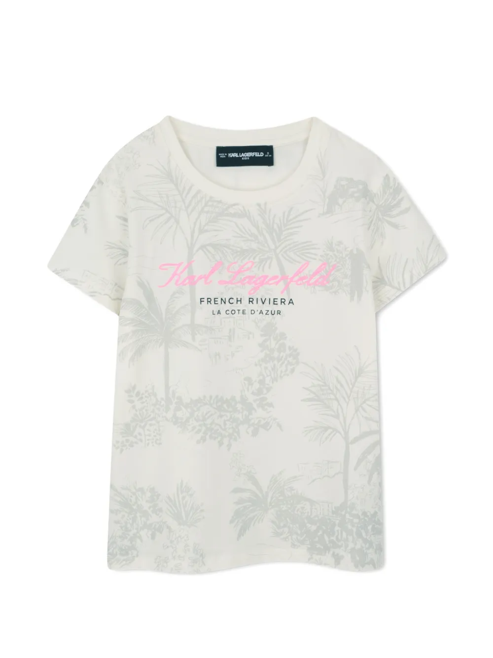 Karl Lagerfeld Kids T-shirt con stampa - Toni neutri