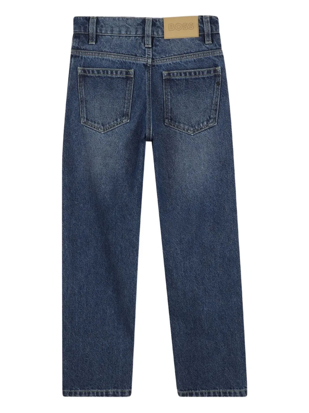 BOSS Kidswear Jeans met logopatch Blauw