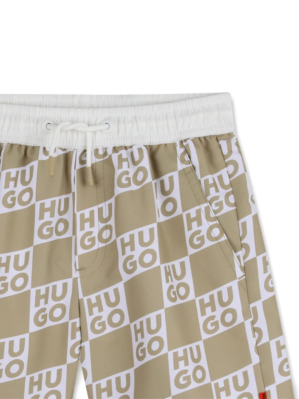 HUGO KIDS Shorts met logo Beige