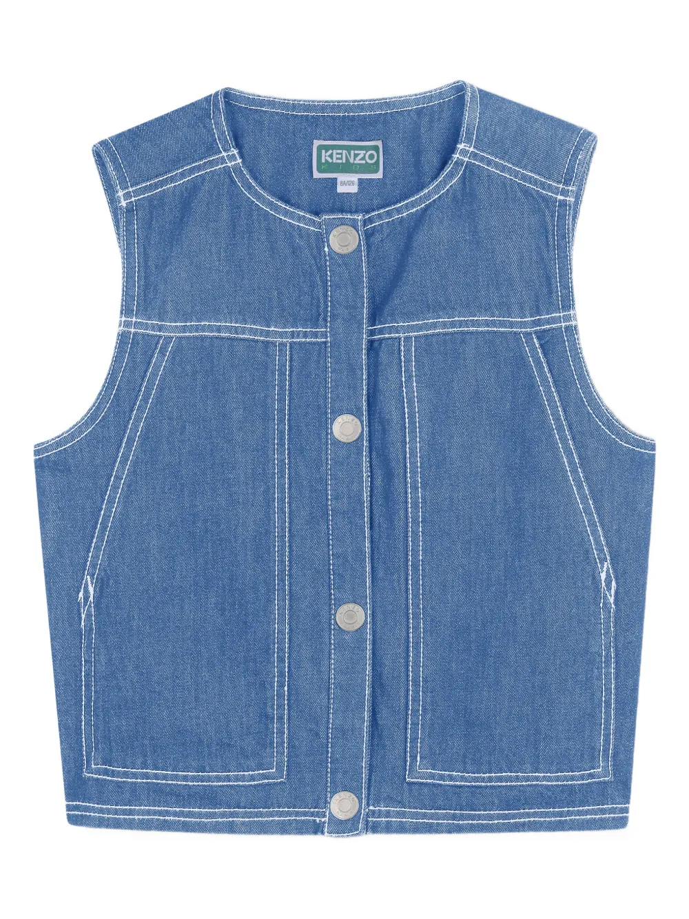 Kenzo Kids topstitched denim waistcoat - Blue