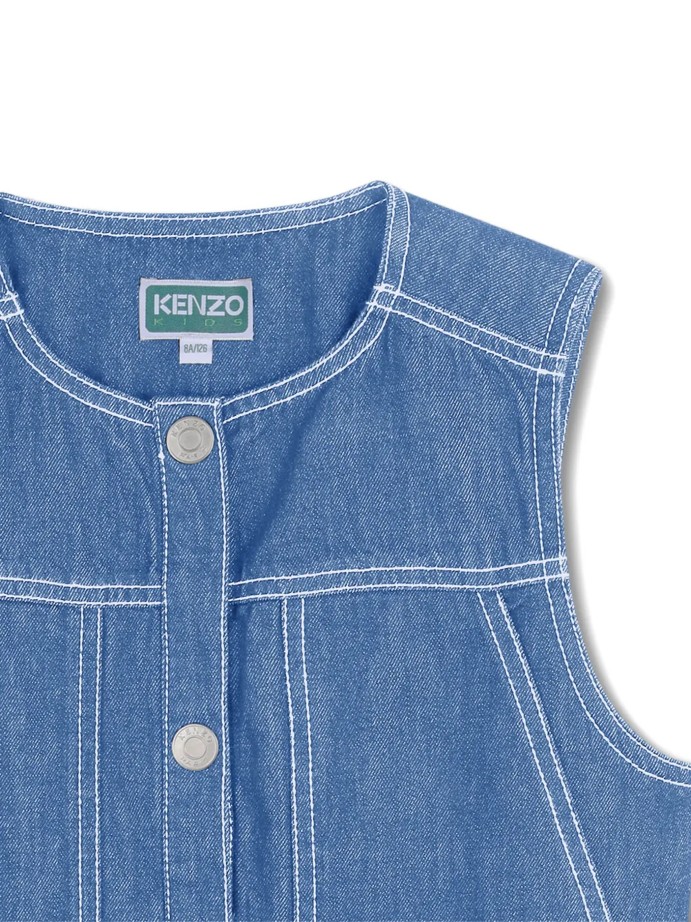 Kenzo Kids Gilet van spijkerstof met stiksel Blauw