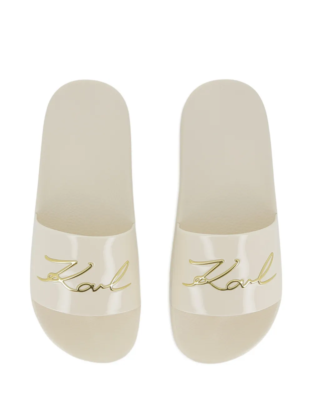 Karl Lagerfeld Kids Slippers met logodetail Wit