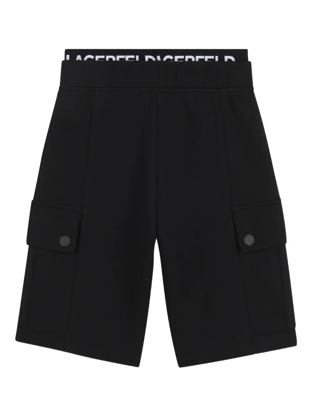 Karl Lagerfeld Kids Cargo shorts met logoband Zwart