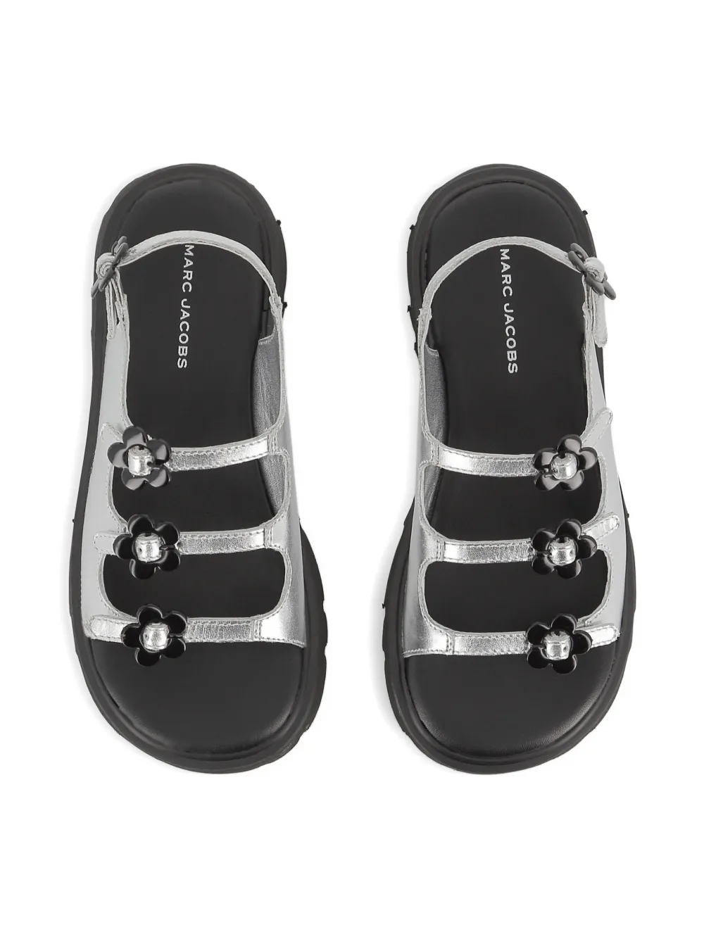 Marc Jacobs Kids Sandalen verfraaid met bloem Zilver
