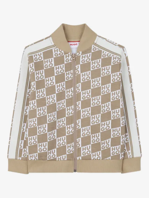HUGO KIDS zip-up printed cardigan