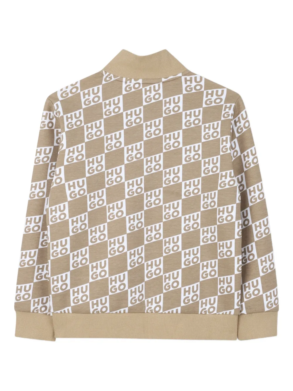  Hugo Kids Zip-up Printed Cardigan - Neutrals 