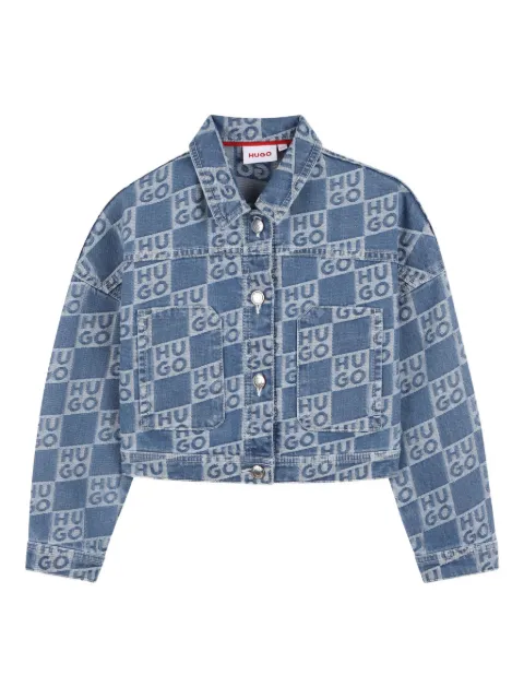 HUGO KIDS logo-patterned jacket