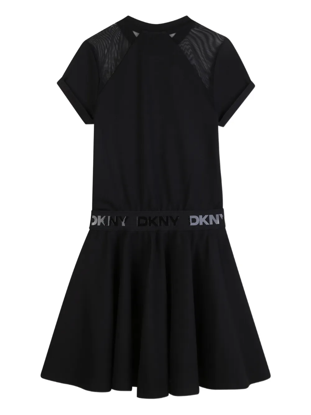  Dkny Kids Mesh-panel A-line Dress - Black 