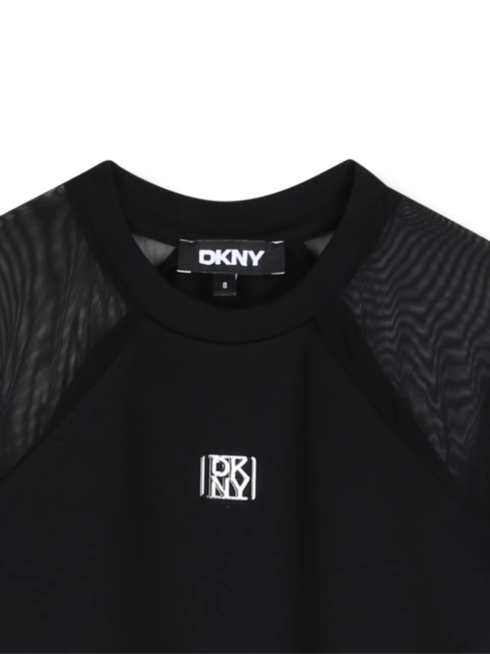 Dkny Kids A-lijn jurk met mesh vlak Zwart