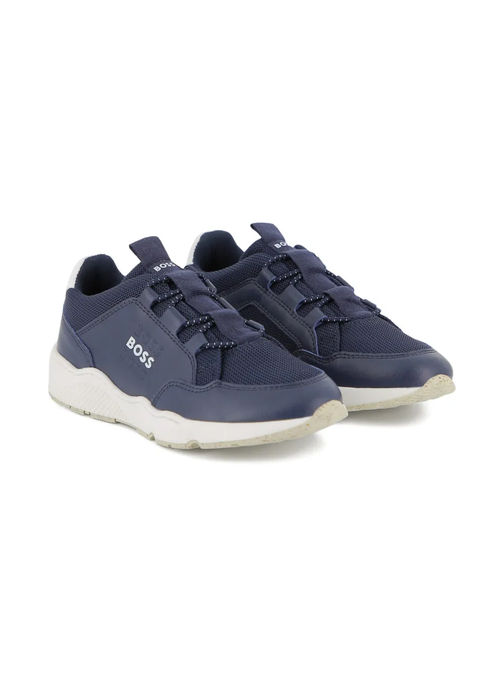 BOSS Kidswear Sneakers met mesh vlak Blauw