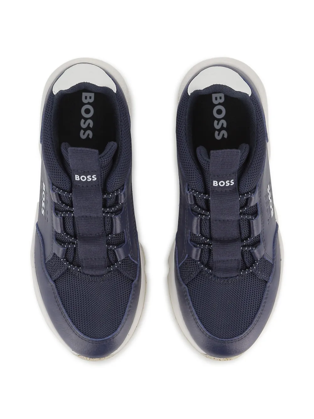 BOSS Kidswear Sneakers met mesh vlak Blauw