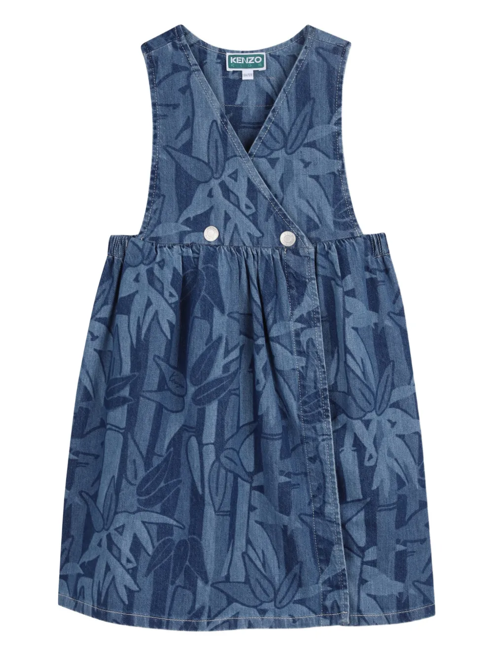 Kenzo Kids Abito denim con stampa - Blu