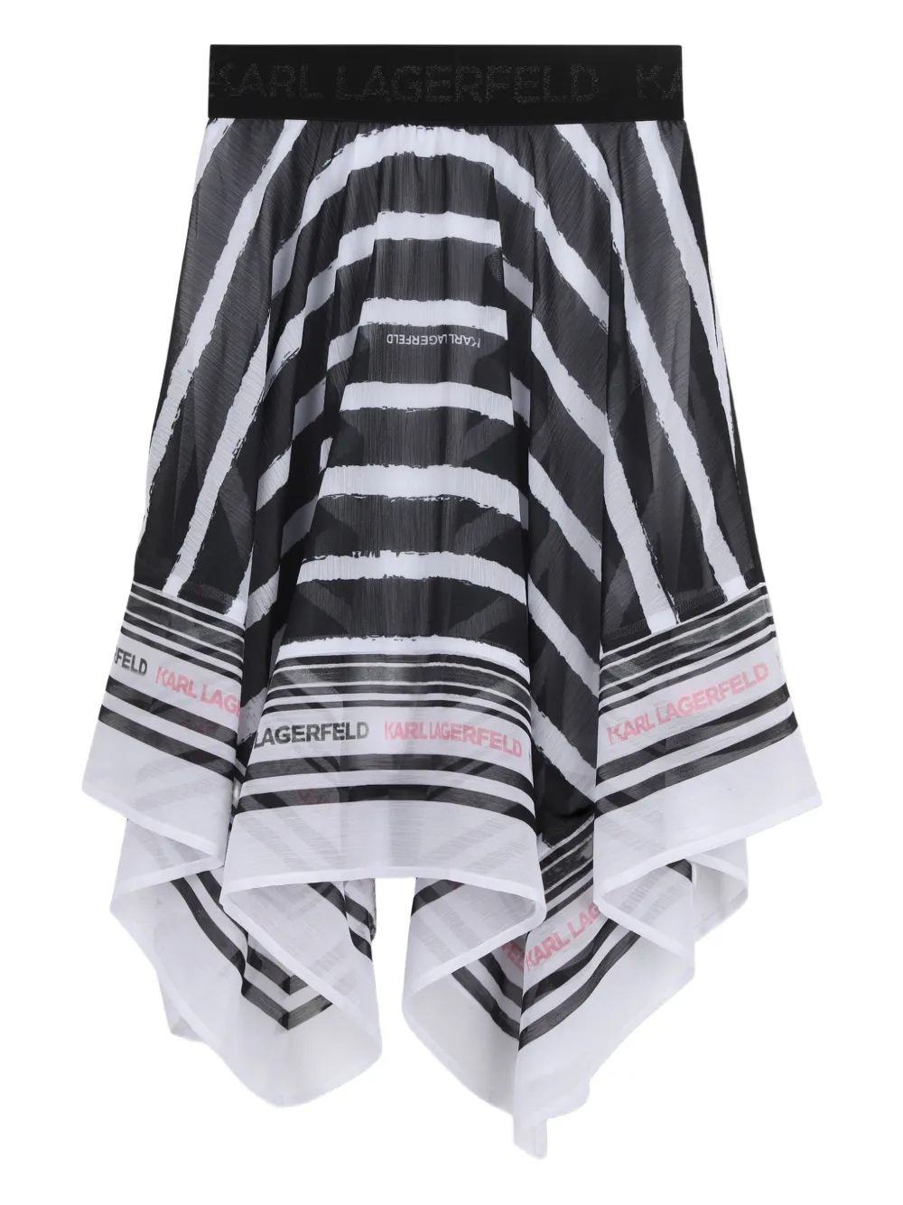 Karl Lagerfeld Kids Asymmetrische rok met strepen Zwart