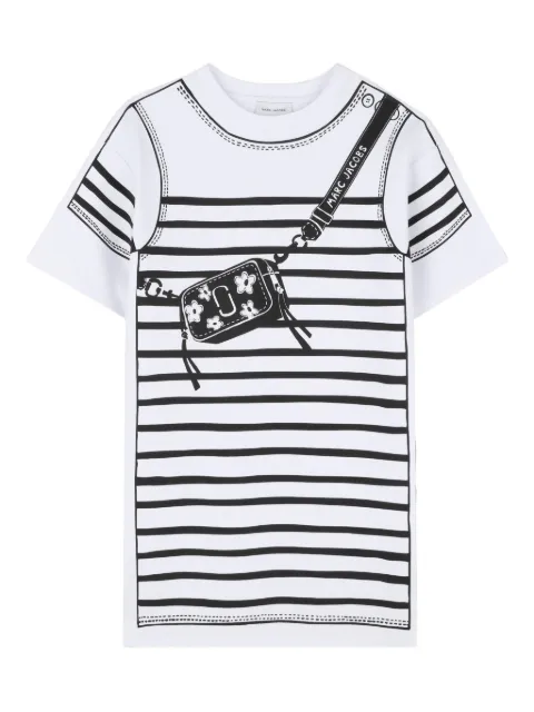 Marc Jacobs Kids striped-pattern bag-print dress
