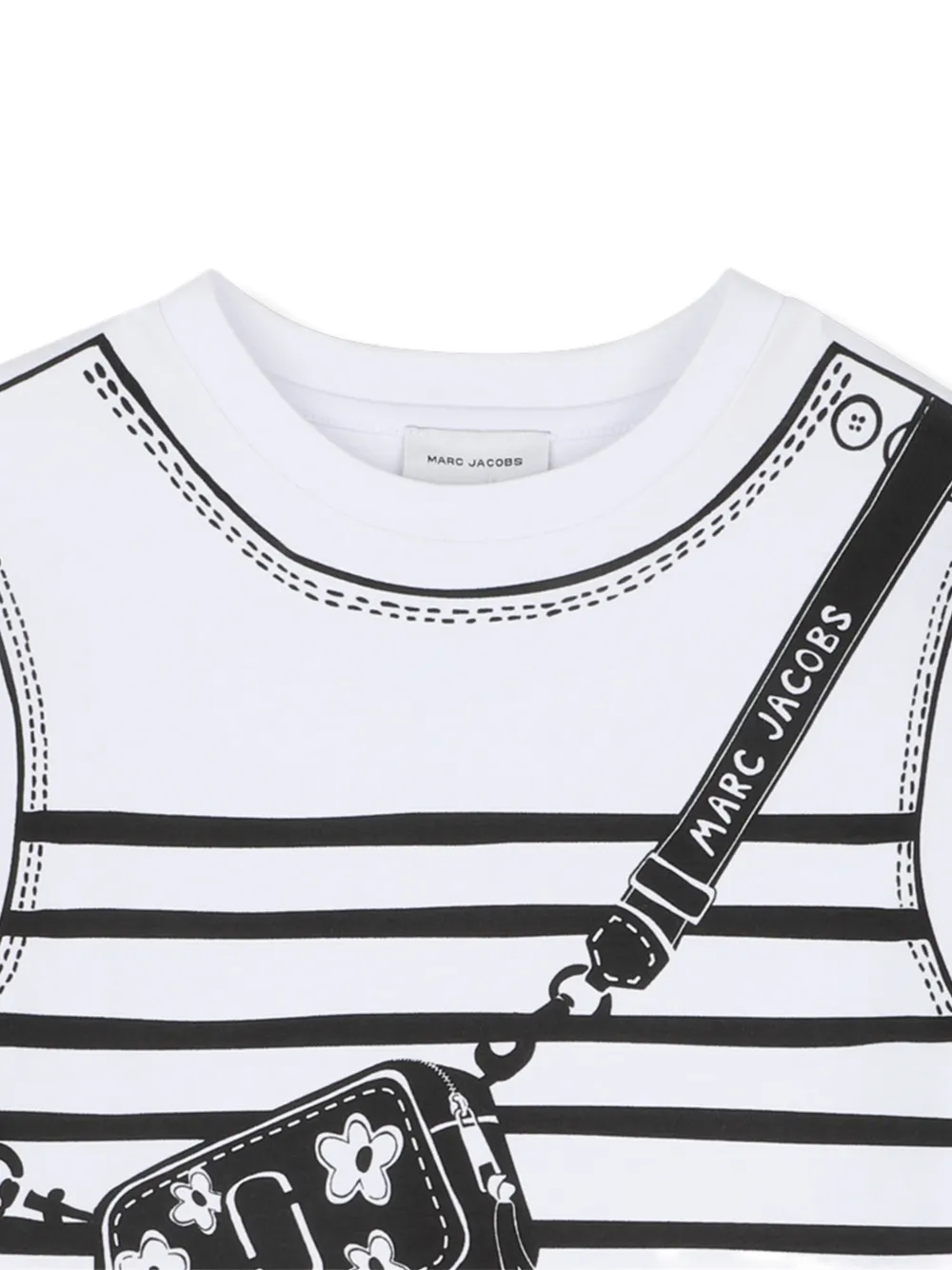 Striped-Pattern Bag-Print Dress