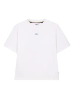 Moncler Enfant logo-patch Cotton T-shirt | White | FARFETCH