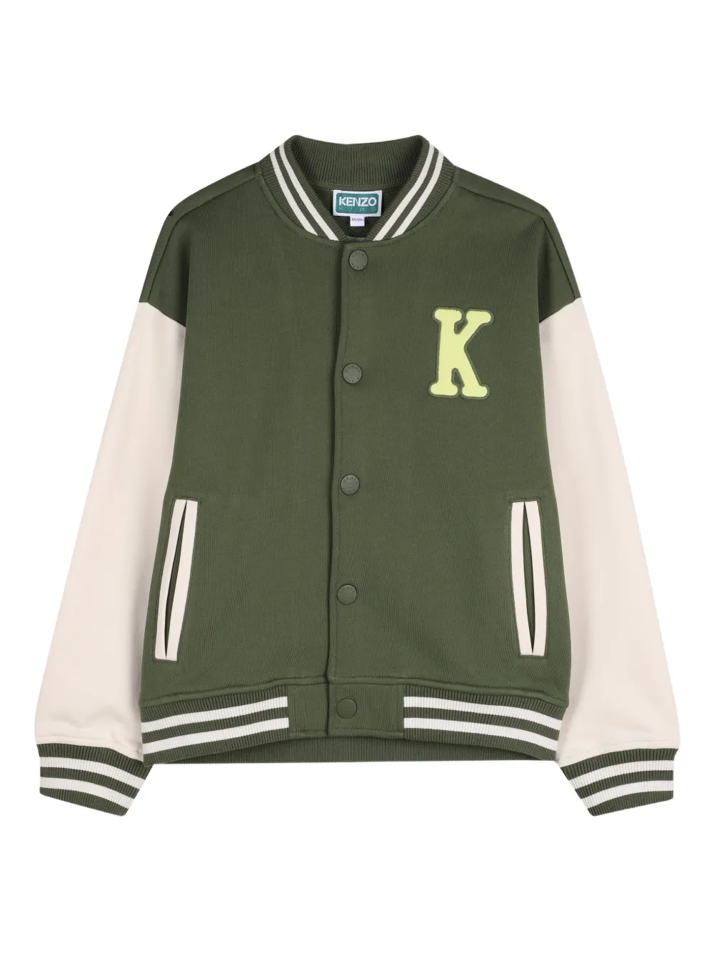Kenzo Kids Cardigan con orlo a righe - Verde