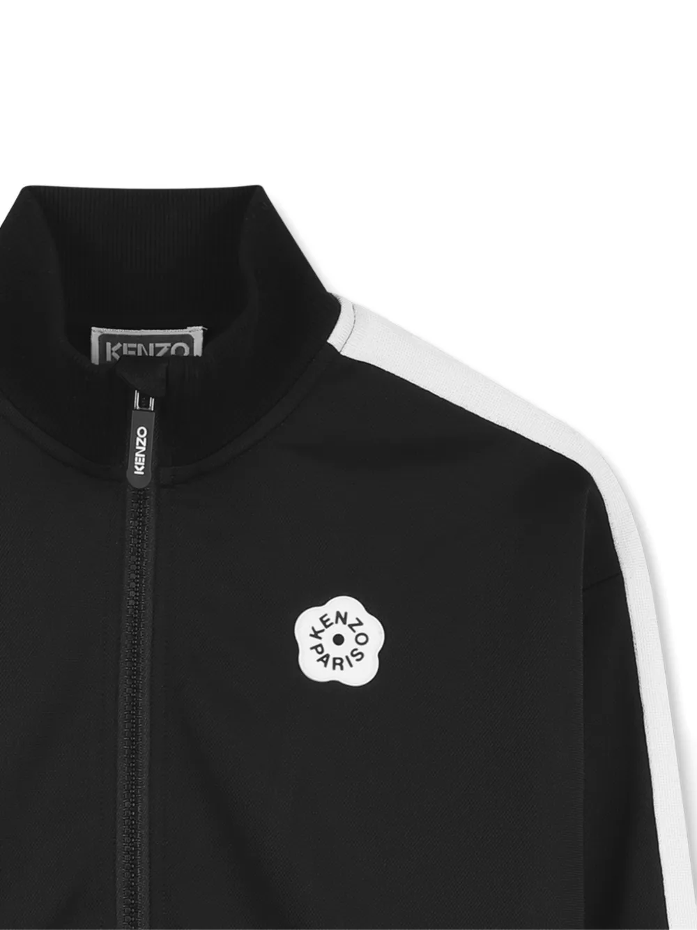  Kenzo Kids Logo-detail Side-stripe Sweatshirt - Black 