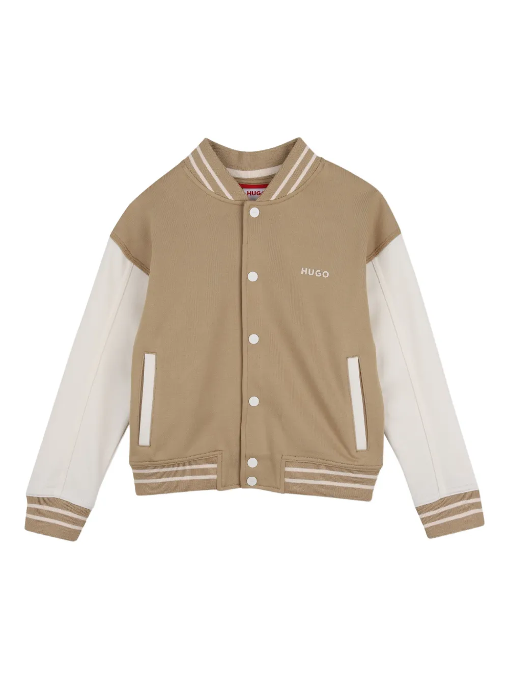 HUGO KIDS Gestreifter Cardigan mit Einsätzen - Nude